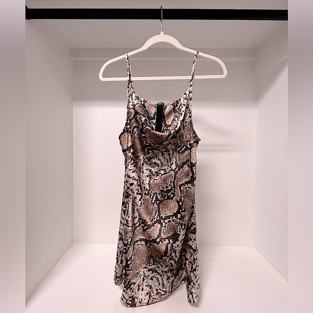 Sultry Snake Print Mini Dress
